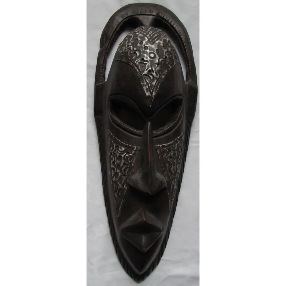 African tribal wall mask made in Ghana hand carved